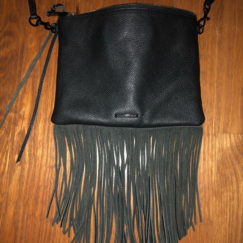 Rebecca Minkoff black fringe crossbody! LIKE NEW